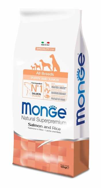 Monge (Монж) Dog Speciality Puppy&Junior Salmon&Rice - Корм для щенков всех пород с Лососем и Рисом
