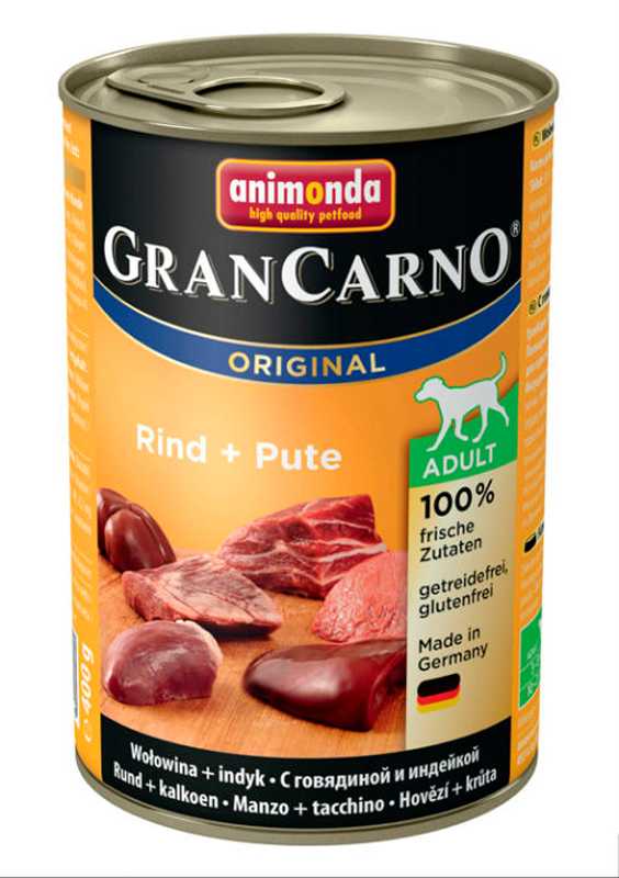 Animonda (Анимонда) Gran Carno Original - Корм для cобак с Говядиной и Индейкой (Банка)
