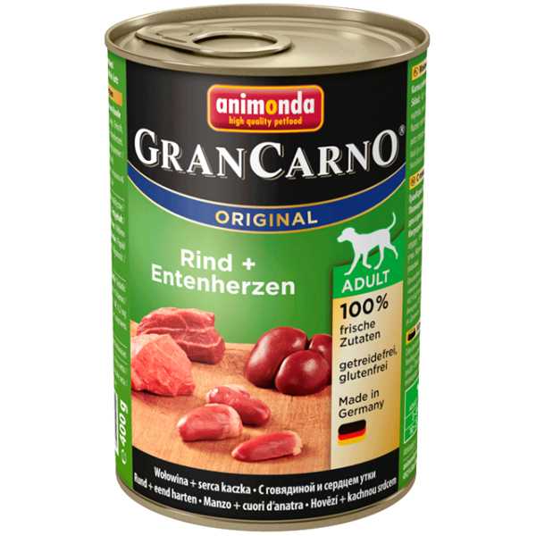 Animonda (Анимонда) Gran Carno Original - Корм для cобак с Говядиной и сердцем Утки (Банка)