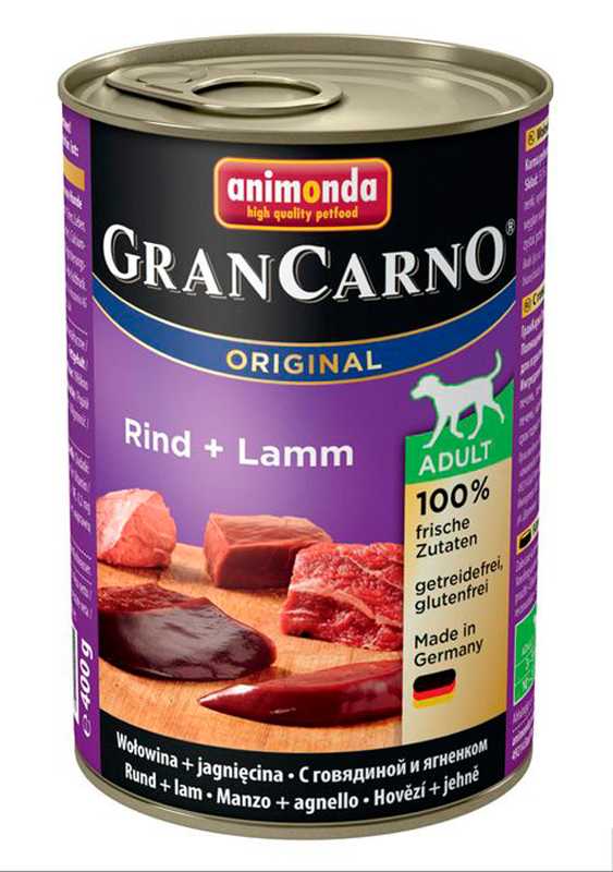 Animonda (Анимонда) Gran Carno Original - Корм для cобак с Говядиной и Ягненком (Банка)