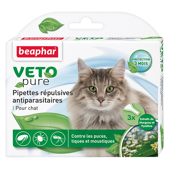 Beaphar (Беафар) Veto Pure - Капли для кошек от блох и клещей (3 пипетки)