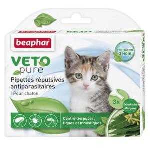 Beaphar (Беафар) Veto Pure - Капли для котят от блох и клещей (3 пипетки)