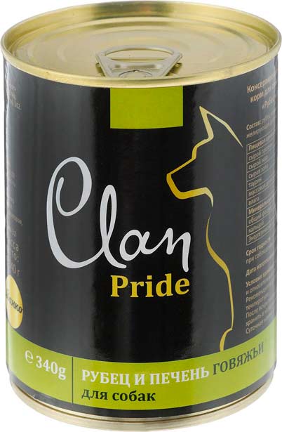 Clan Pride (Клан Прайд) -  Консервы для собак Рубец и печень говяжьи для собак