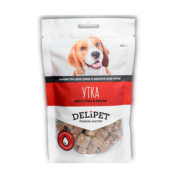 DeliPet (ДелиПет) - Лакомство мясо Утки с Рисом  для собак