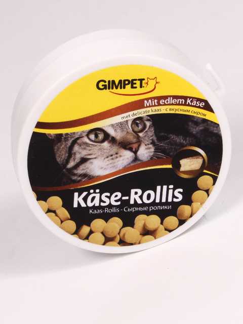 Gimpet (ДжимКэт) Kaas-Rollis - Витаминизированное лакомство для кошек с Сыром (Банка)