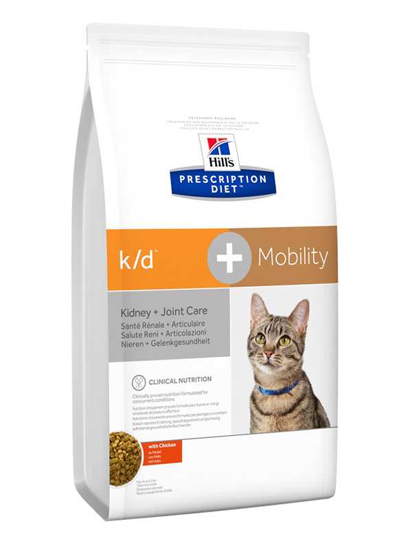 Hills (Хиллс) Prescription Diet k/d + Mobility Feline Original - Корм для кошек при Почечной недостаточности и поддержания суставов с Курицей