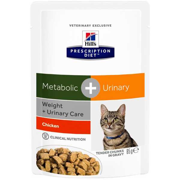 Hills (Хиллс) Prescription Diet Metabolic+Urinary Feline - Корм для кошек Контроль веса и Урология (Пауч)
