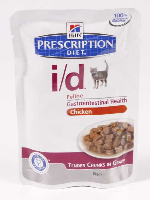 Hills (Хиллс) Prescription Diet i/d Feline Chicken - Корм для кошек с Курицей при заболевания Пищеварения, ЖКТ (Пауч)
