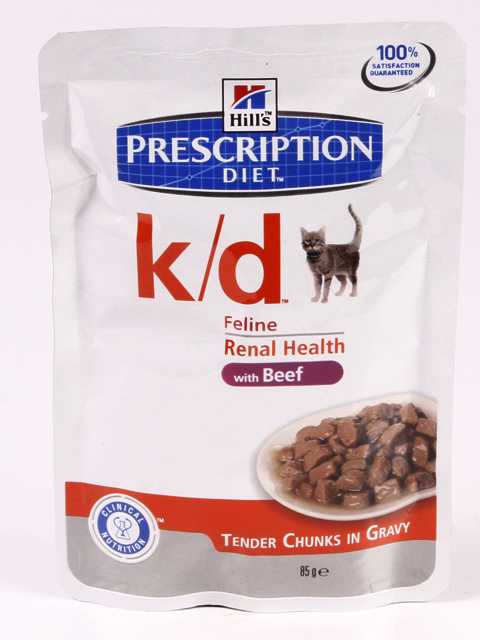 Hills (Хиллс) Prescription Diet k/d Feline - Корм для кошек при Почечной недостаточности с Говядиной (Пауч)