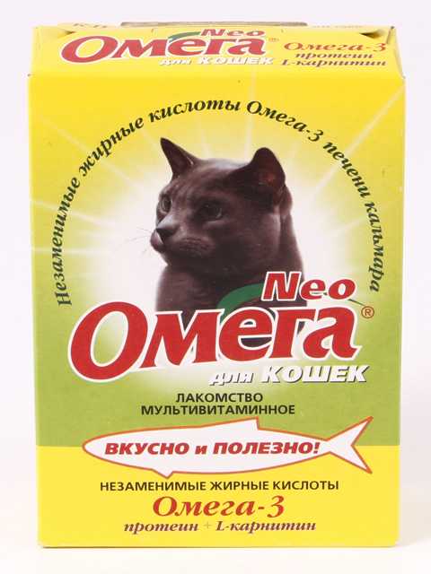 Омега Нэо - Лакомство мультивитаминное для кошек (Протеин + L - Карнитин)