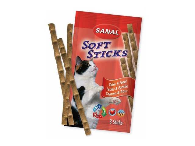 Sanal (Санал) Soft Sticks - Мягкие колбаски для кошек (Лосось, Форель) 3 шт