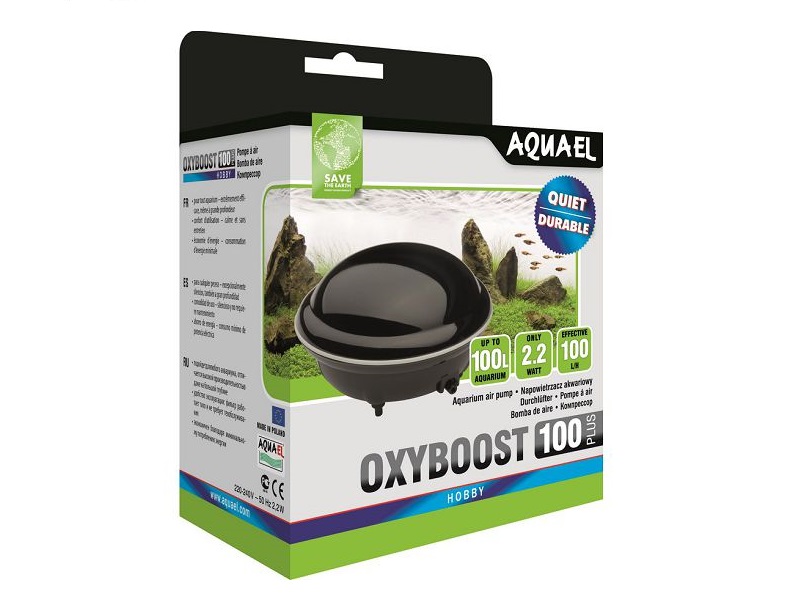 AquaEl (АкваЭль) OxyBoost 100 - Компрессор аквариумный (до 100л) 100л/ч 2,2Вт