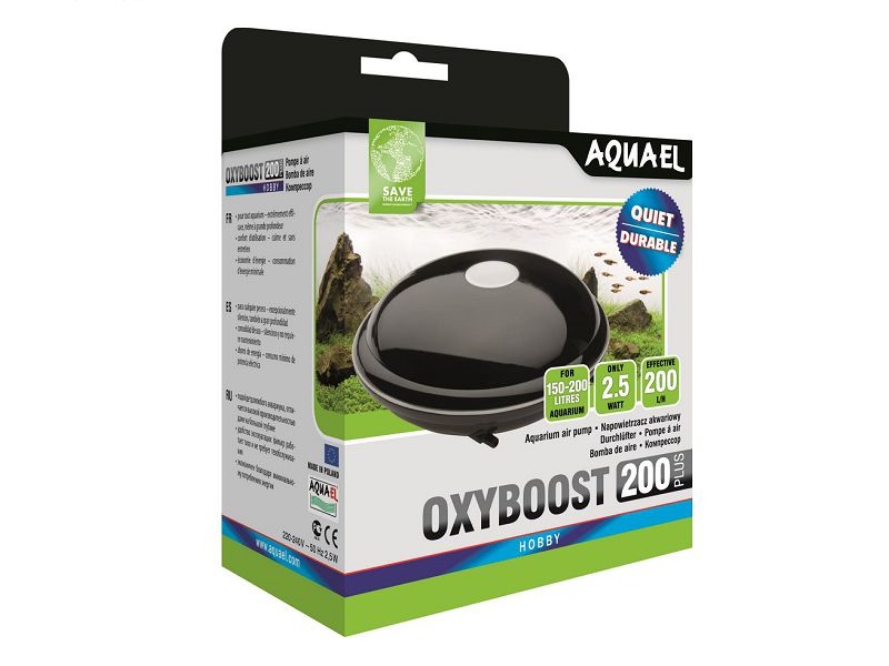 AquaEl (АкваЭль) OxyBoost 200 - Компрессор аквариумный двухканальный (150-200л) 200л/ч 3Вт
