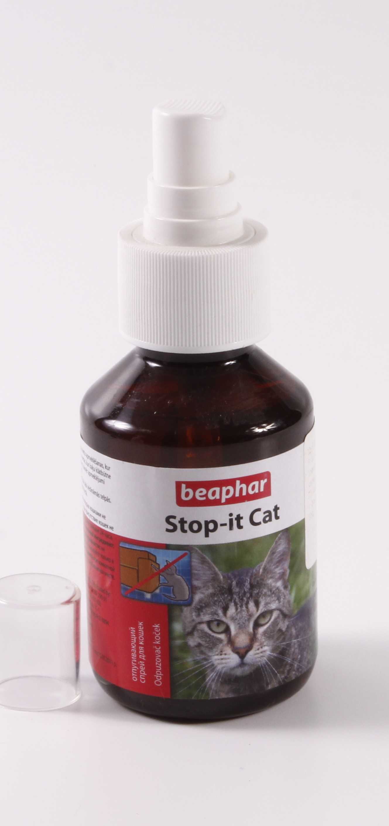 Какие запахи отпугивают кошек гадить. Beaphar stop it Cat. Антигадин для кошек Beaphar. Спрей для отпугивания кошек Беафар Cat Fernhalte 100мл. Beaphar отпугивающий спрей.