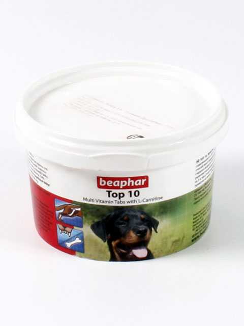 Beaphar (Беафар) Top 10 for Dogs+ L-Carnitine - Пищевая добавка для Собак с L-карнитином Мультивитамины