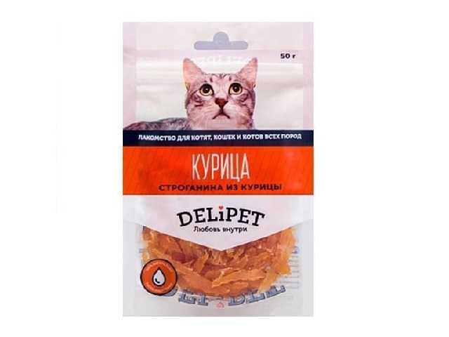 DeliPet (ДелиПет) - Лакомство Строганина из Курицы для кошек