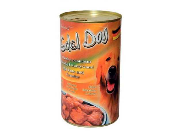 Edel Dog (Эдель Дог) - Корм для собак Кусочки в соусе с Уткой и Овощами (Банка)