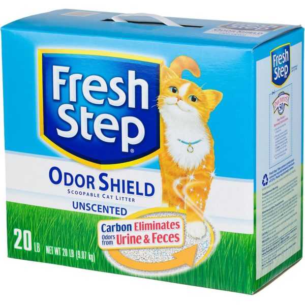 Fresh Step (Фреш Степ) Clumping Odor Shield Unscented - Наполнитель Комкующийся без ароматизатора с активированным углем