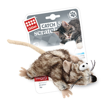 GiGwi Catch&Scratch - Игрушка для кошек "Мышка с кошачьей Мятой"