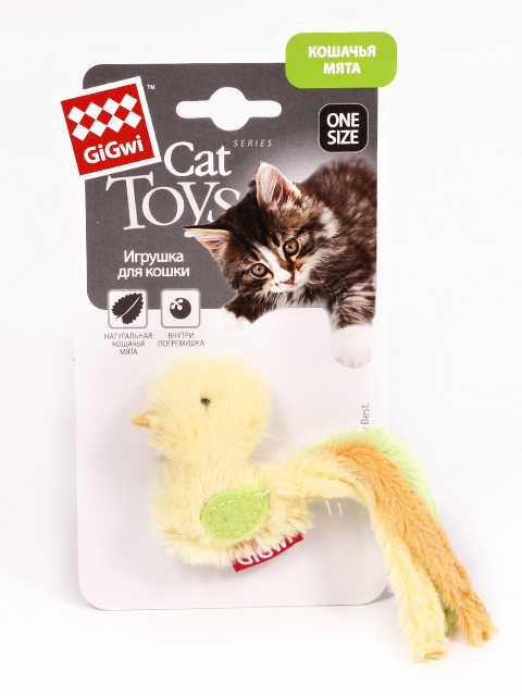 GiGwi - Игрушка для кошек "Птичка с кошачьей мятой и погремушкой"