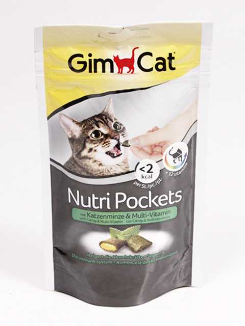 Gimcat (ДжимКэт) Nutri Pockets - Подушечки с Кошачьей мятой и Мультивитаминами