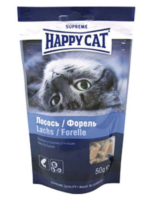 Happy Cat (Хеппи Кэт) - Лакомства для кошек Угощение с Лососем и Форелью