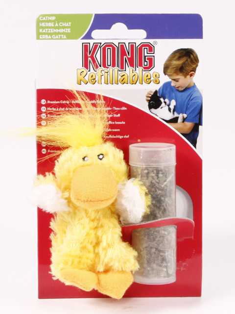 Kong (Конг) - Игрушка для кошек "Уточка с тубом для кошачьей Мяты"