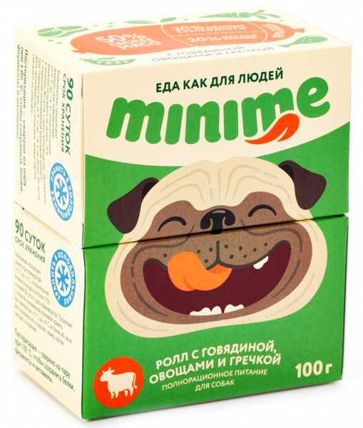 MiniMe (МиниМи) - Корм для собак Мясной ролл с Говядиной, Овощами и Гречкой