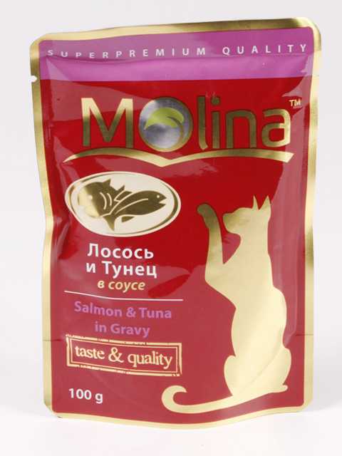 Molina (Молина) - Корм для кошек с Лососем и Тунцом в Соусе (Пауч)