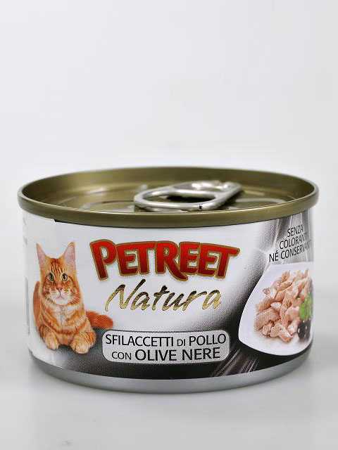 Petreet (Петрит) - Корм для кошек с Куриной грудкой и Оливками (Банка)