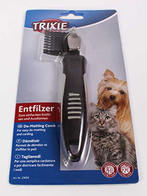 Trixie (Трикси) - Колтунорез для собак и кошек 18 см с пластиковой ручкой