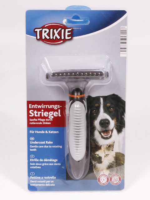 Trixie (Трикси) - Расческа-грабли с крутящимся длинным зубом, пластиковая ручка