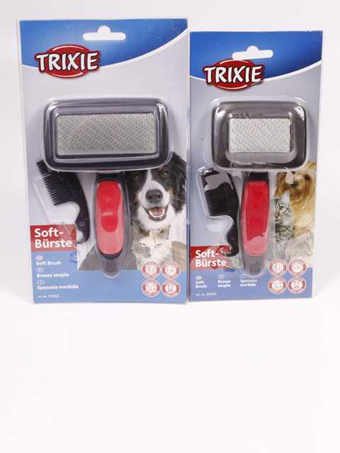 Trixie (Трикси) - Щетка-пуходерка с пластиковой ручкой мягкая + расческа