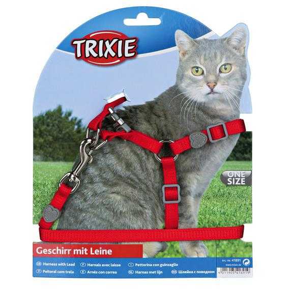 Trixie (Трикси) - Шлейка с поводком нейлоновая для Кошки &quotPremium"