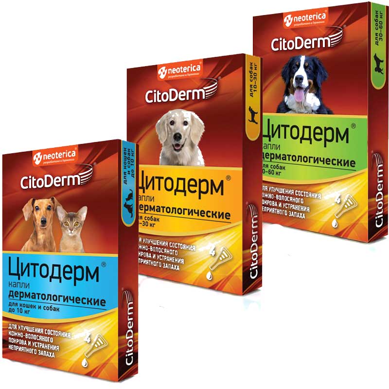 Цитодерм (CitoDerm) - Капли дерматологические для собак