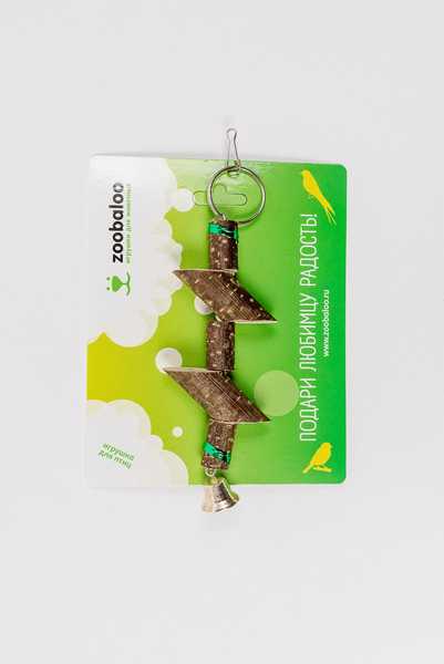 ZooBaloo - Игрушка для птиц "Деревянные брусочки с колокольчиком"