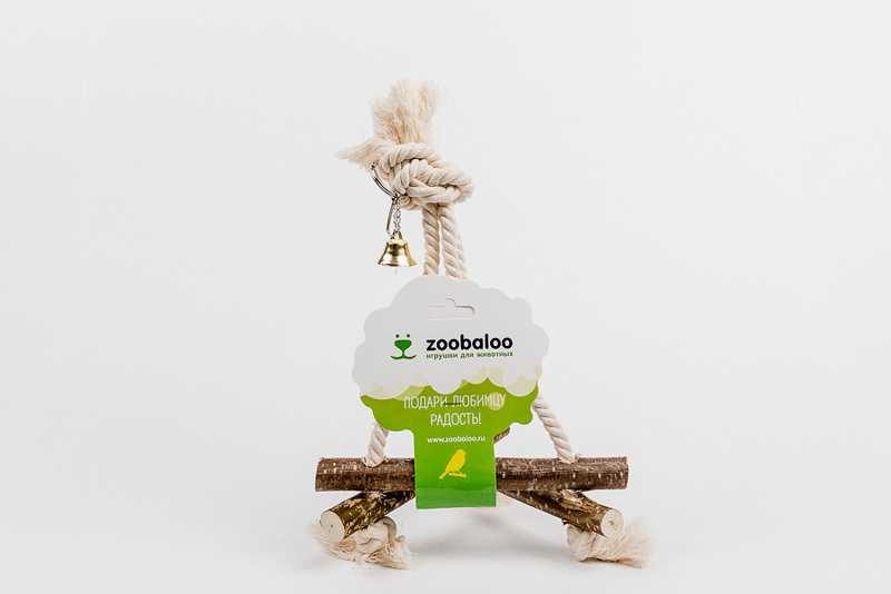 ZooBaloo - Игрушка для птиц "Качели 3D хлопковый шнур средняя"