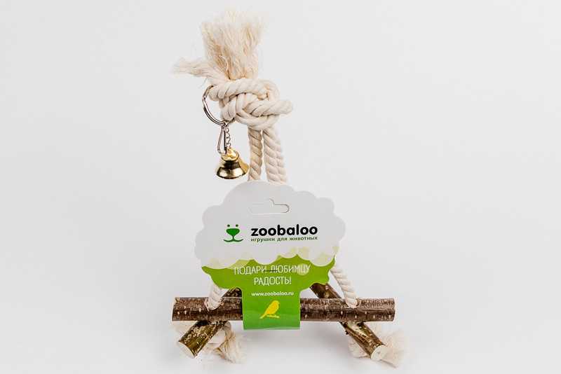 ZooBaloo - Игрушка для птиц "Качели 3D хлопковый шнур средняя"