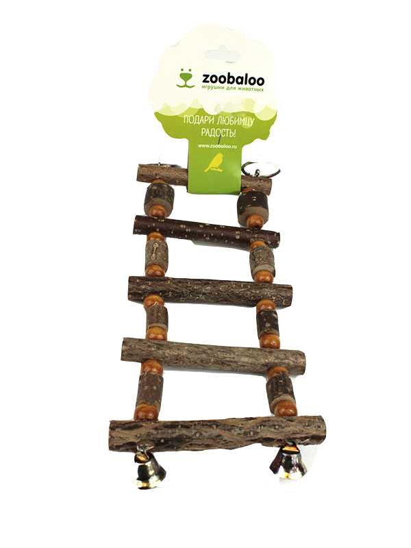 ZooBaloo - Игрушка для птиц "Лесенка Бочонки с бусинками 27см"